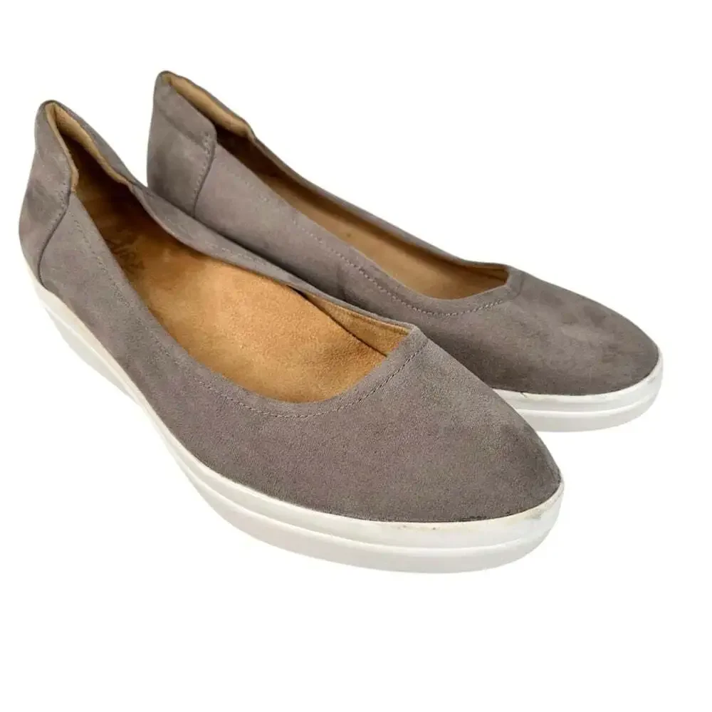 Naturalizer Sam Grey Fog Microfiber Shoe Women’s 8 Comfortcore Slip-On Business